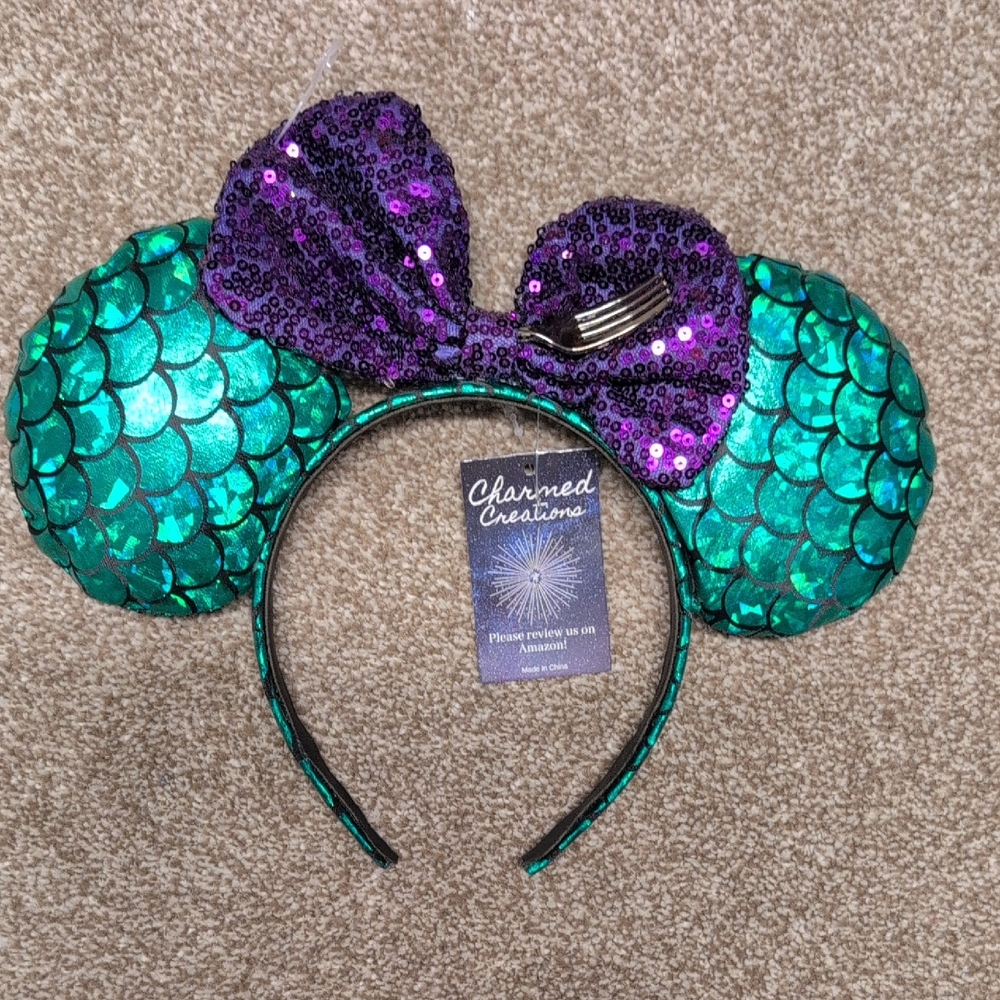 NWT Mermaid Sequin Mouse Ears Headband